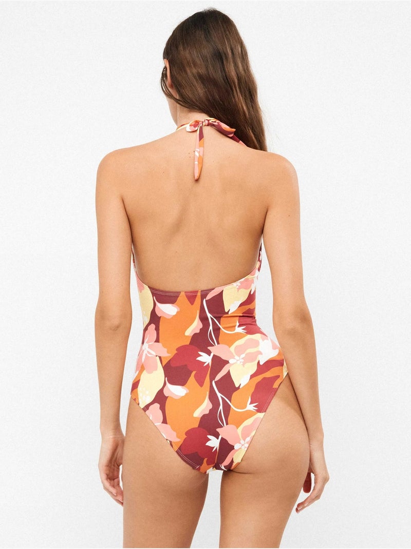 Costume da bagno con scollo a halter Multicolore - Kiabi