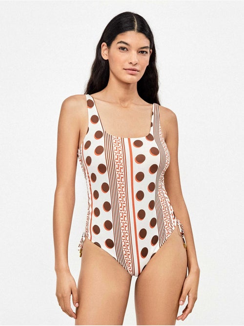 Costume da bagno con scollo quadrato con stampa geometrica - Kiabi Costume da bagno con scollo quadrato con stampa geometrica - Kiabi