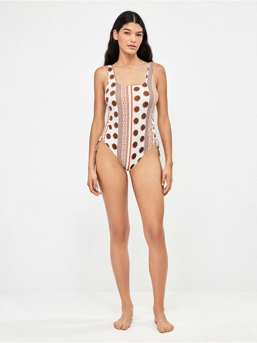 Costume da bagno con scollo quadrato con stampa geometrica - Kiabi Costume da bagno con scollo quadrato con stampa geometrica - Kiabi