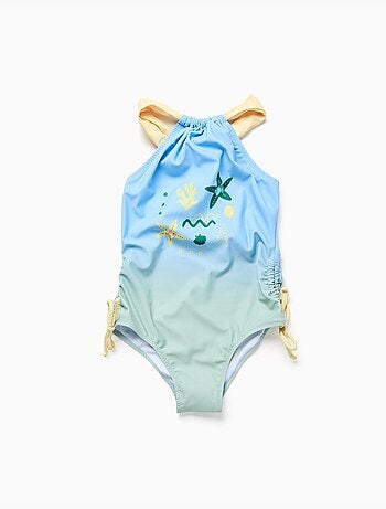 Costume da bagno con stampa marina e paillettes