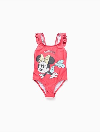 Costume da bagno con stampa Minnie e spalline arricciate