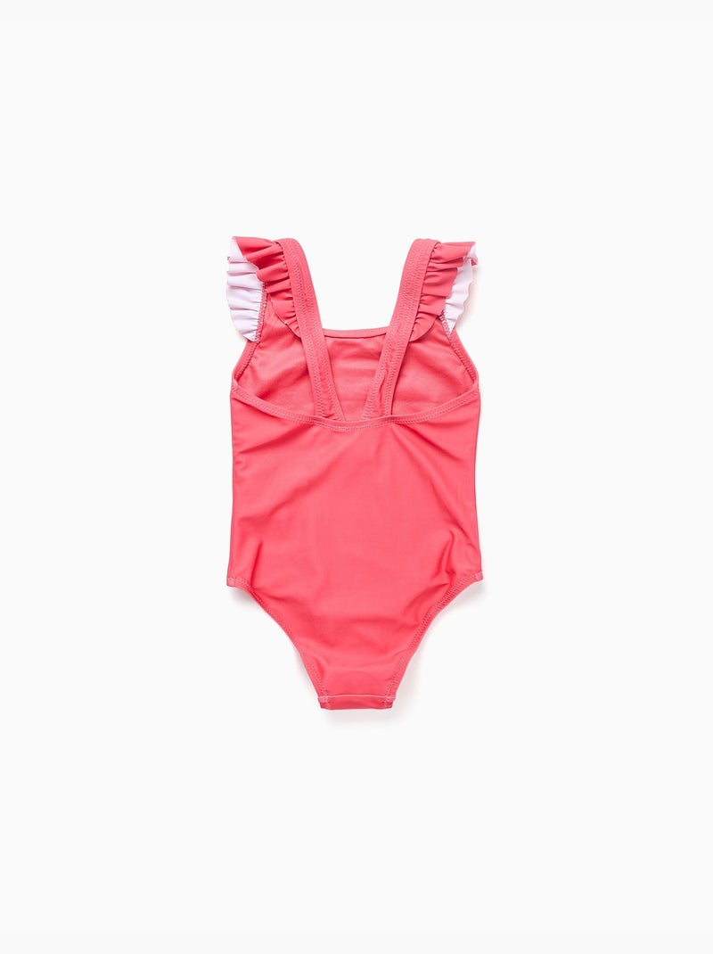 Costume da bagno con stampa Minnie e spalline arricciate Rosa - Kiabi