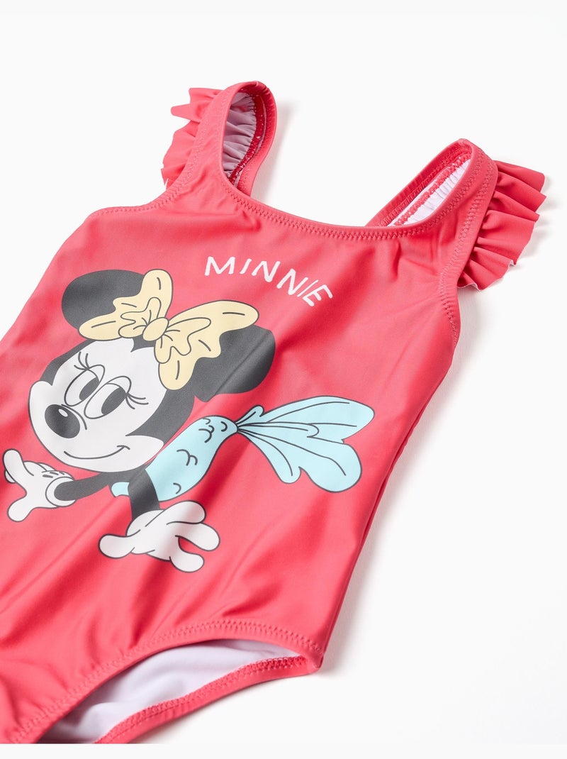 Costume da bagno con stampa Minnie e spalline arricciate Rosa - Kiabi