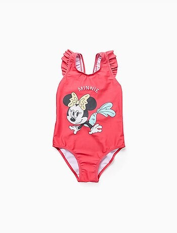 Costume da bagno con stampa Minnie e spalline arricciate
