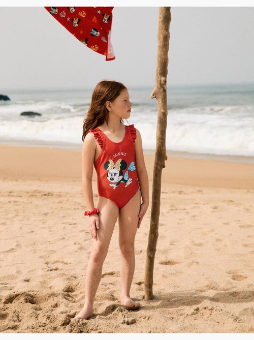 Costume da bagno con stampa Minnie e spalline arricciate - Kiabi