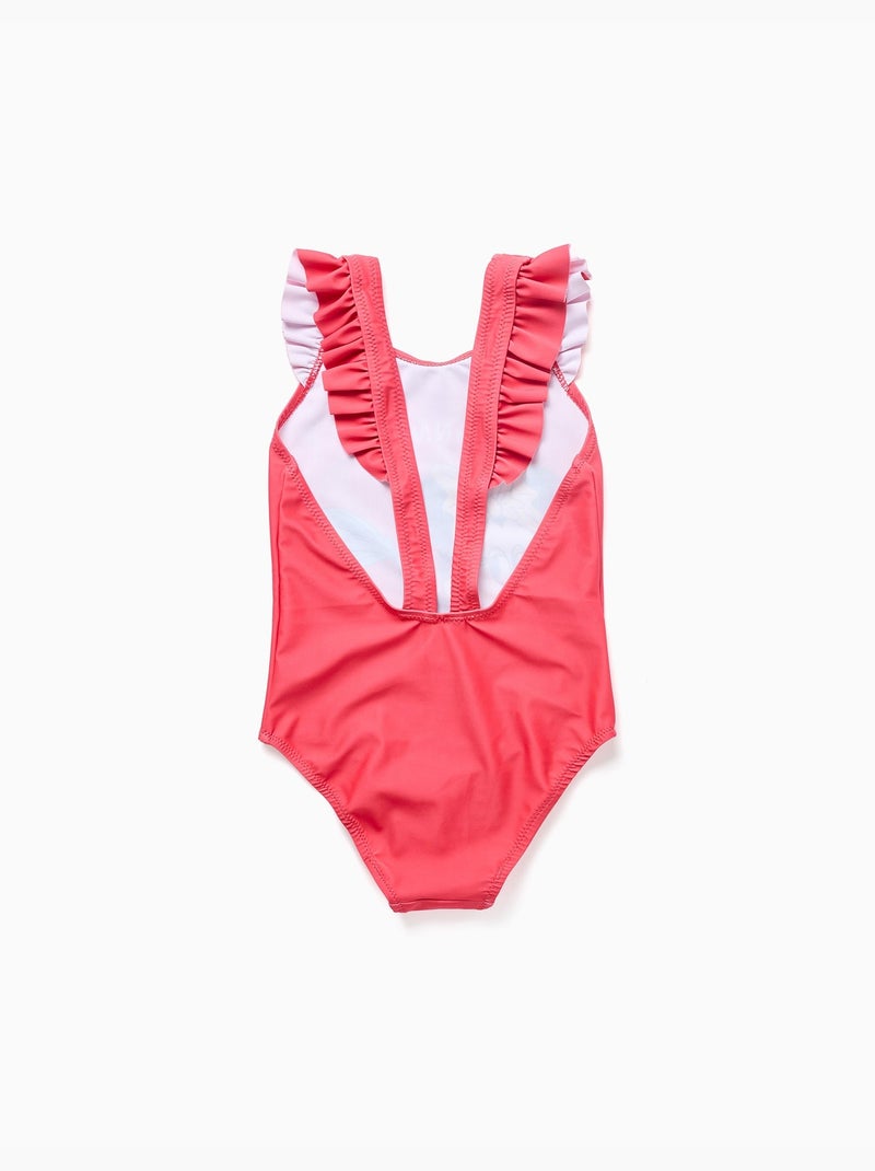 Costume da bagno con stampa Minnie e spalline arricciate Rosa - Kiabi