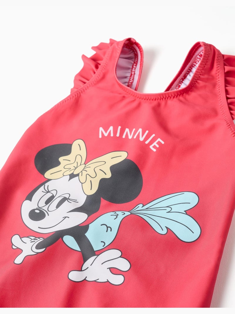 Costume da bagno con stampa Minnie e spalline arricciate Rosa - Kiabi