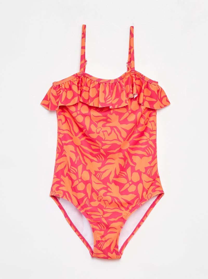 Costume da bagno con volant - Intero ROSA - Kiabi