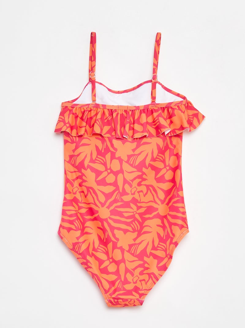 Costume da bagno con volant - Intero ROSA - Kiabi