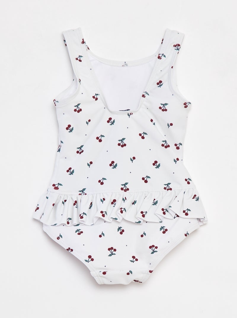 Costume da bagno con volant Intero BIANCO - Kiabi