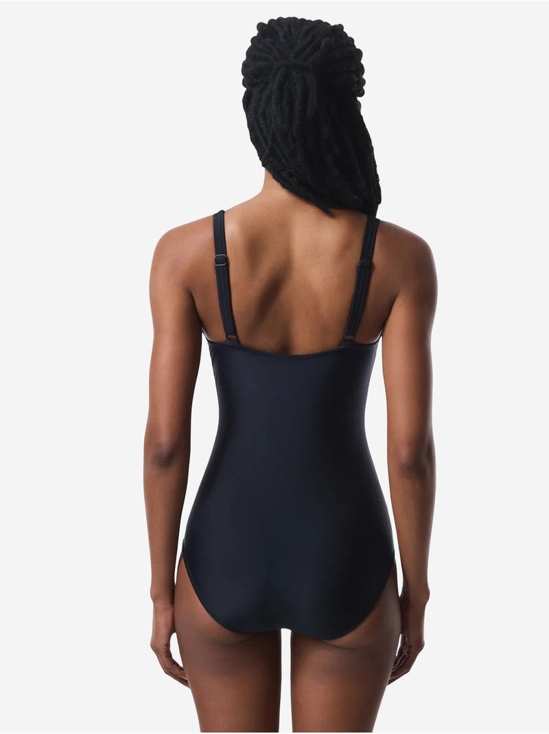 Costume da bagno corsetto arricciato modellante per addome e vita penti Nero - Kiabi