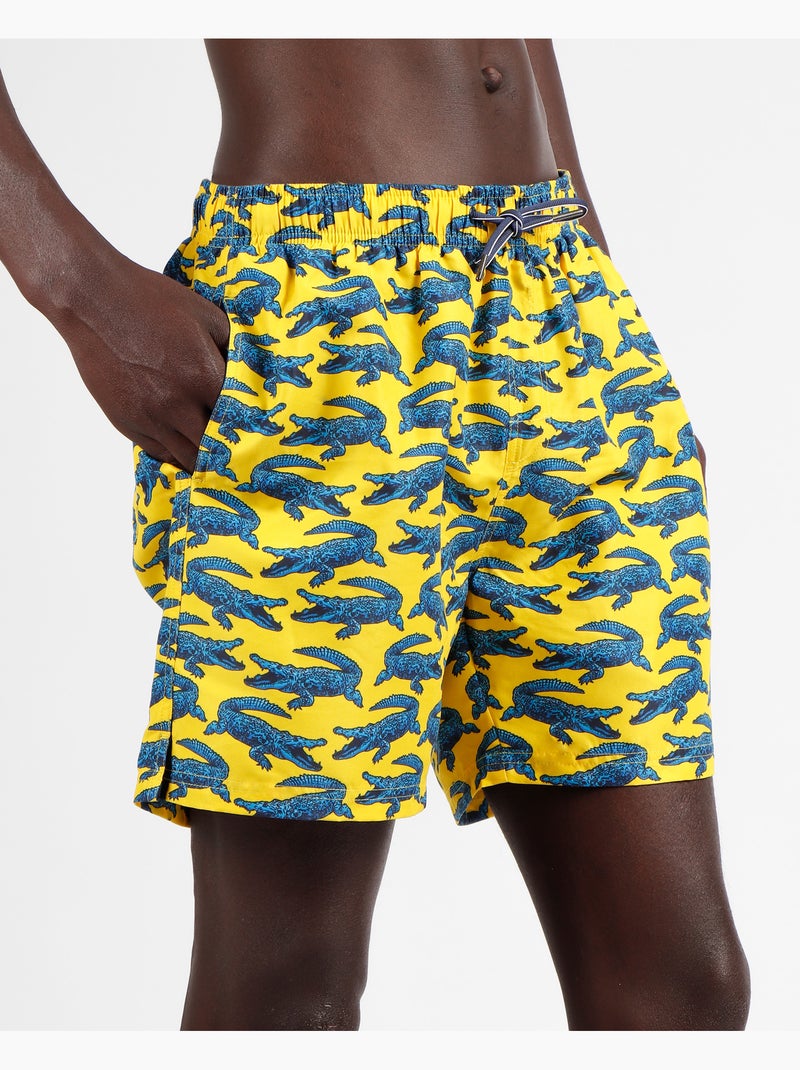 Costume da bagno da uomo DIVER Alligator Blu Giallo - Kiabi