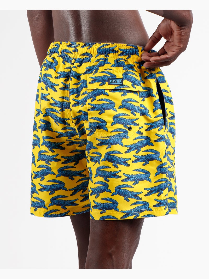 Costume da bagno da uomo DIVER Alligator Blu Giallo - Kiabi