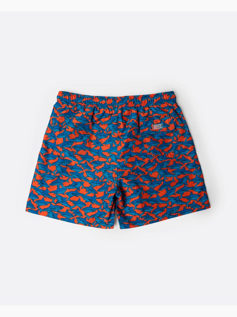 Costume da bagno DIVER Sharks per uomo Arancione - Kiabi