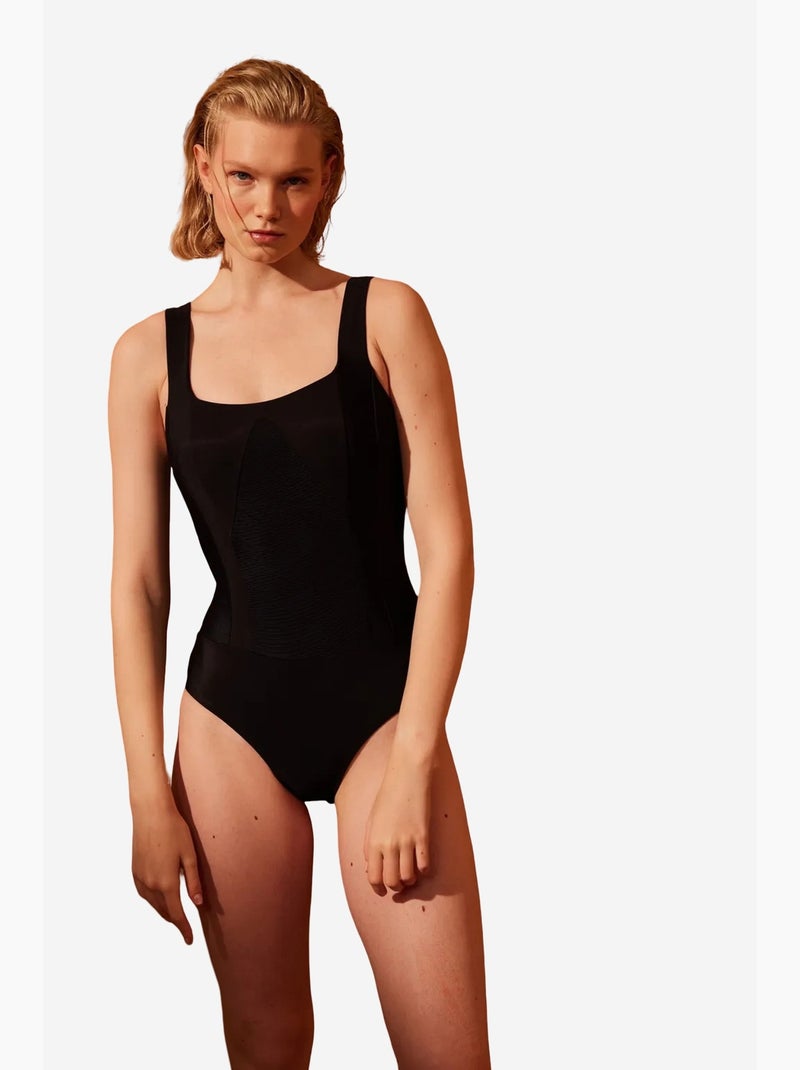 Costume da bagno donna basic con corsetto penti Nero - Kiabi