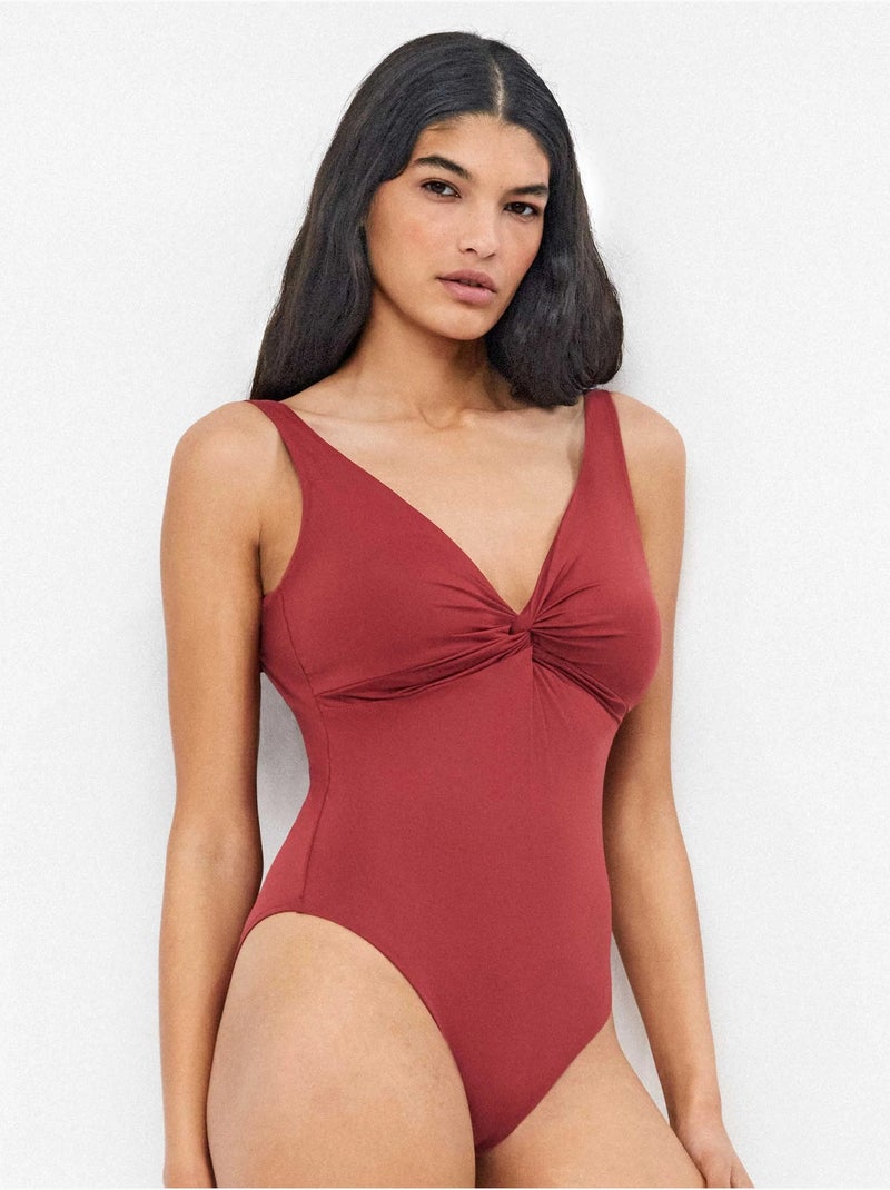 Costume da bagno effetto modellante senza ferretto Bordeaux - Kiabi