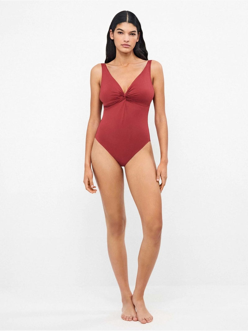 Costume da bagno effetto modellante senza ferretto Bordeaux - Kiabi
