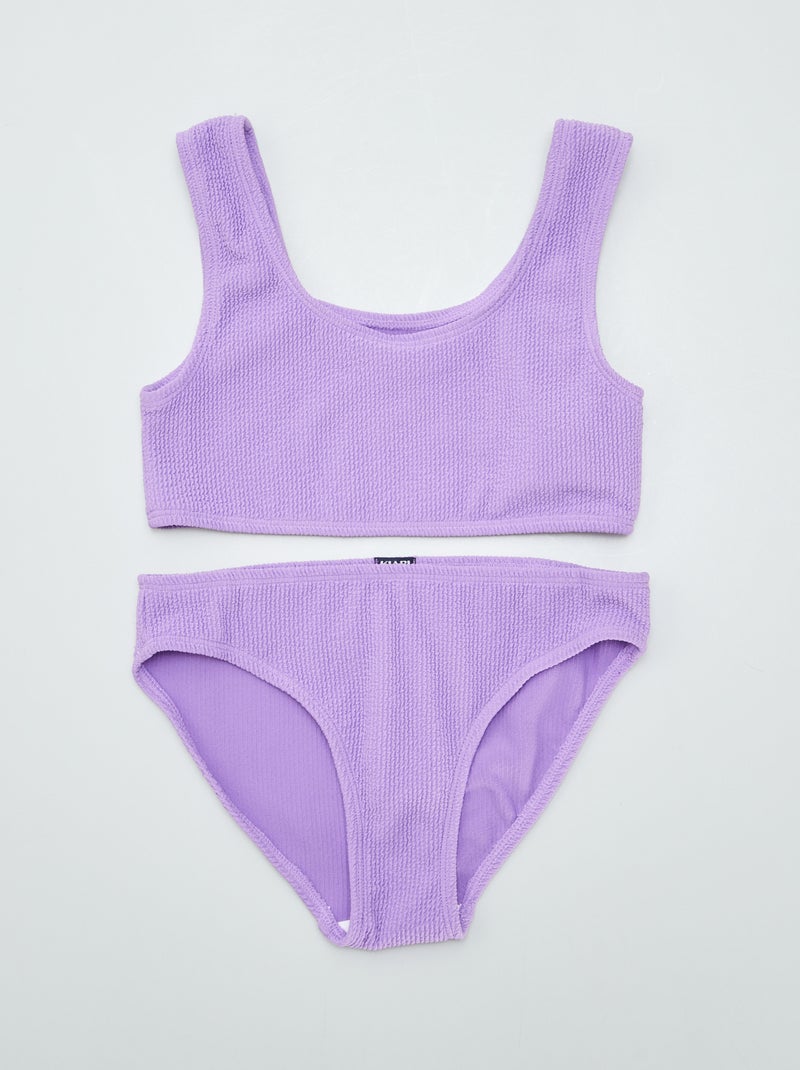 Costume da bagno goffrato - 2 pezzi VIOLA - Kiabi