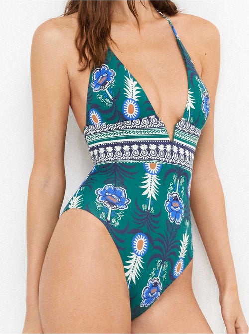 Costume da bagno halter senza ferretto stampato - Kiabi Costume da bagno halter senza ferretto stampato - Kiabi