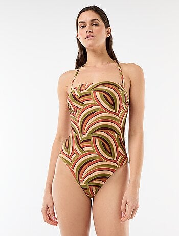 Costume da bagno intero a fascia con stampa