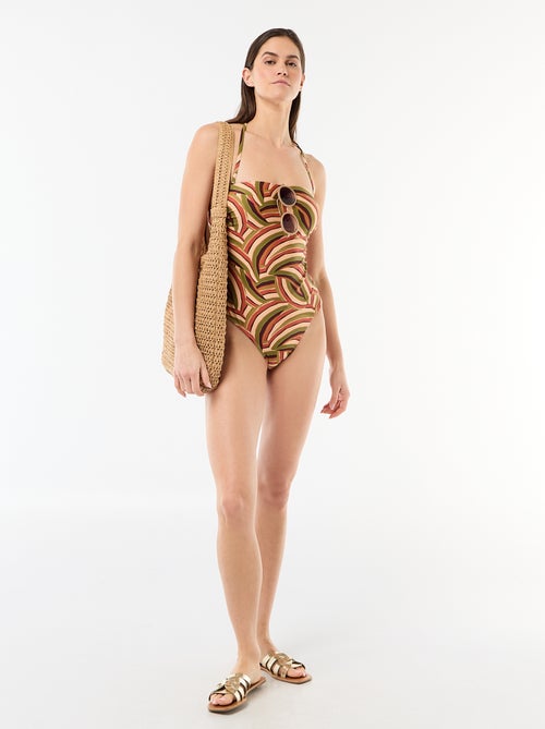 Costume da bagno intero a fascia con stampa - Kiabi