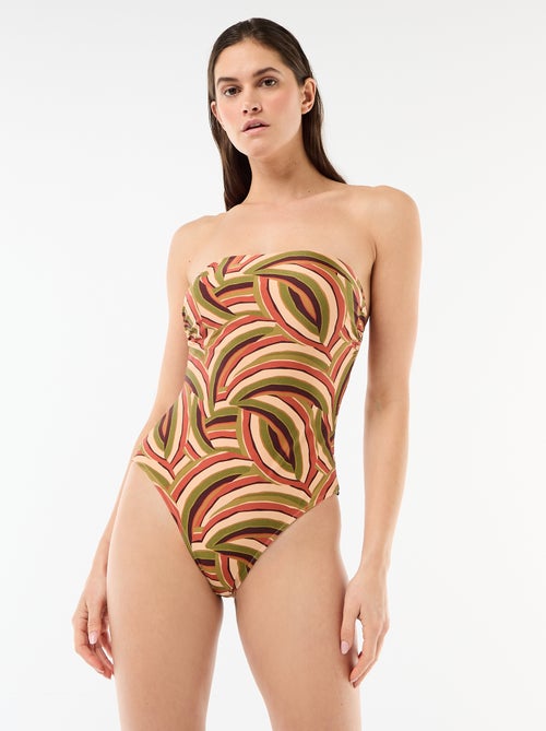 Costume da bagno intero a fascia con stampa - Kiabi