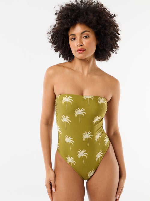 Costume da bagno intero a fascia con stampa - Kiabi