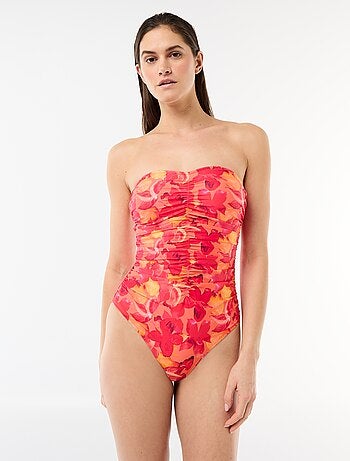 Costume da bagno intero a fascia effetto plissé