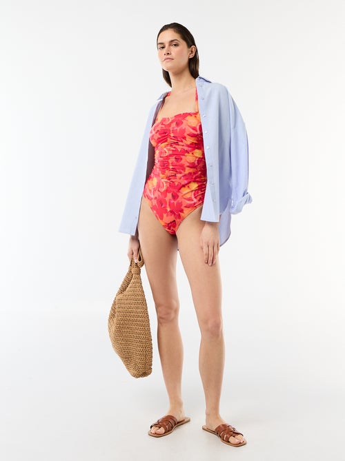 Costume da bagno intero a fascia effetto plissé - Kiabi