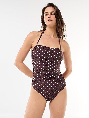 Costume da bagno intero a fascia effetto plissé