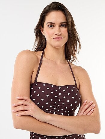 Costume da bagno intero a fascia effetto plissé