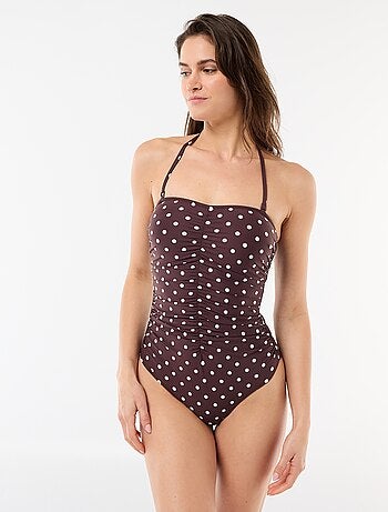 Costume da bagno intero a fascia effetto plissé