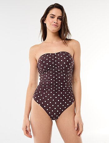 Costume da bagno intero a fascia effetto plissé