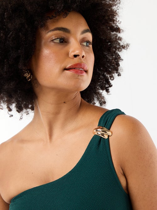 Costume da bagno intero asimmetrico con gioiello dorato - Kiabi