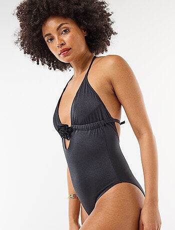 Costume da bagno intero con fiore sullo scollo