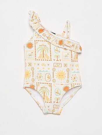 Costume da bagno intero con scollo a volant