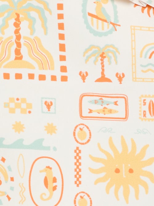 Costume da bagno intero con scollo a volant - Kiabi