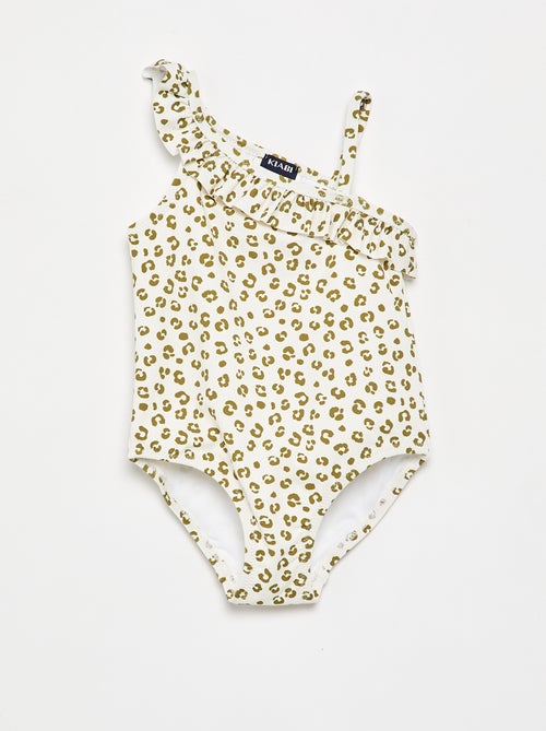 Costume da bagno intero con scollo a volant - Kiabi