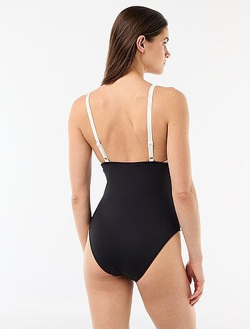 Costume da bagno intero con spalline a contrasto