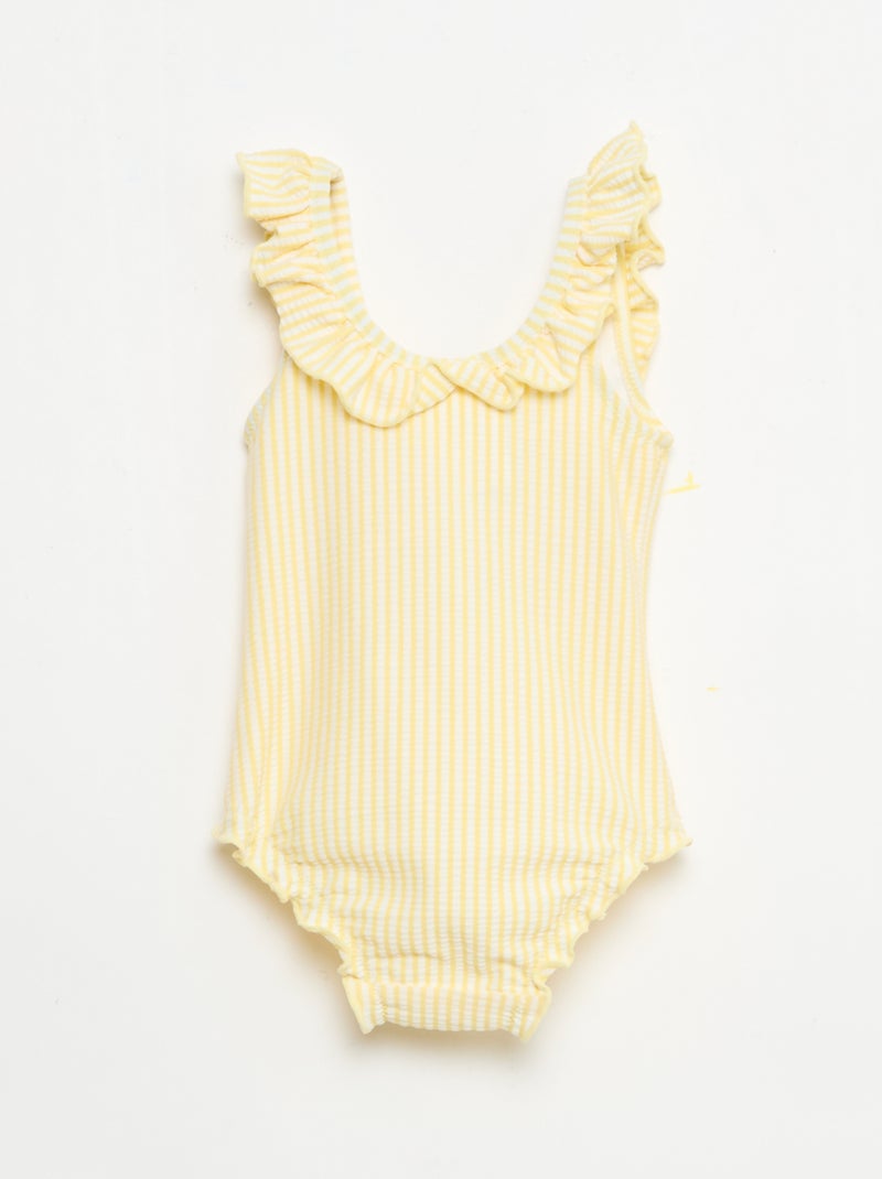 Costume da bagno intero con volant Giallo - Kiabi