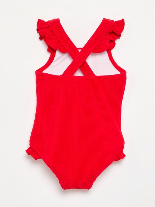 Costume da bagno intero con volant - Kiabi