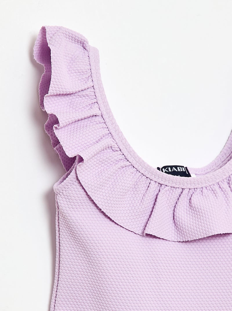 Costume da bagno intero con volant Viola - Kiabi