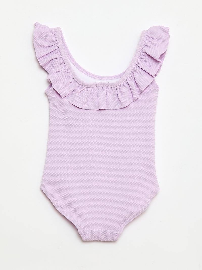 Costume da bagno intero con volant Viola - Kiabi