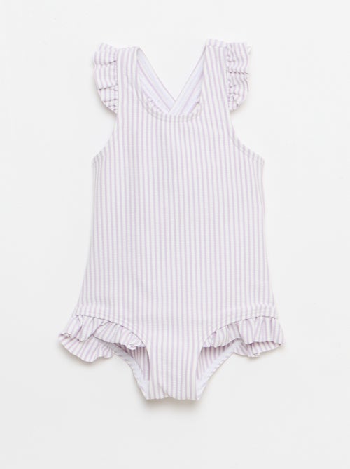 Costume da bagno intero con volant - Kiabi