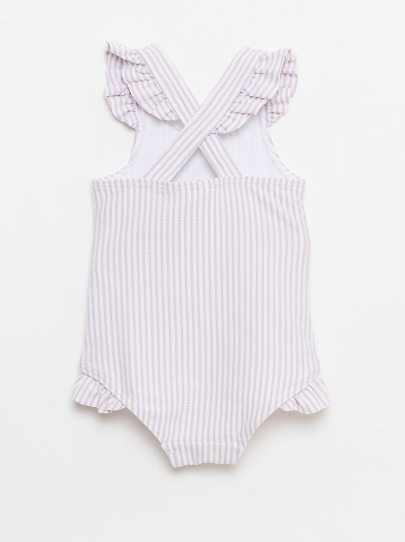 Costume da bagno intero con volant Viola - Kiabi