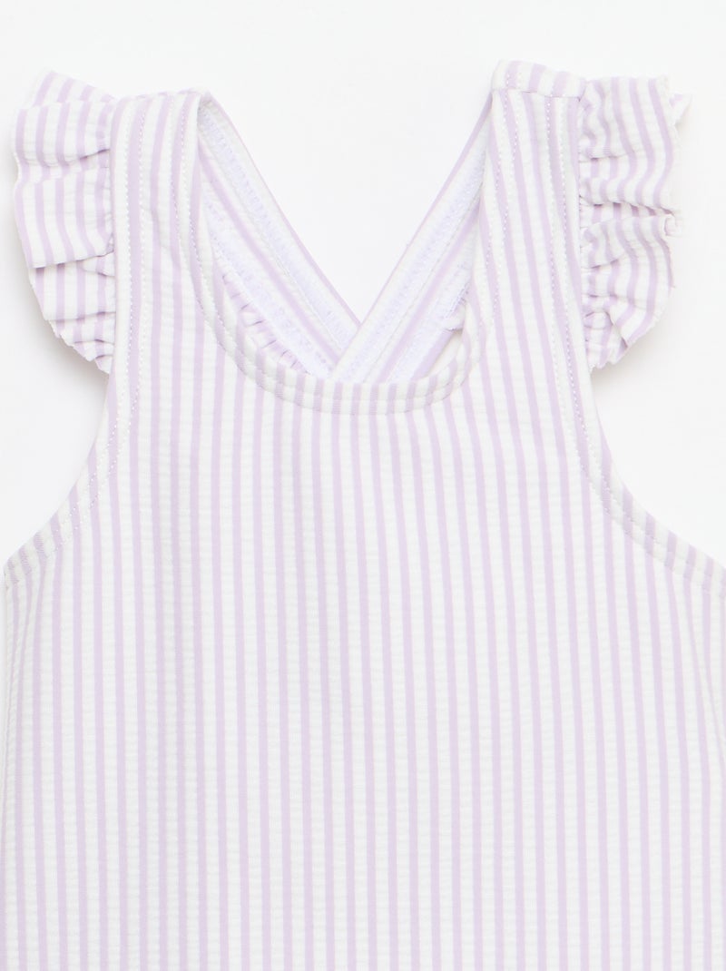 Costume da bagno intero con volant Viola - Kiabi