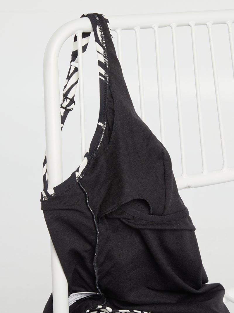 Costume da bagno intero post-operatorio stampato NERO - Kiabi