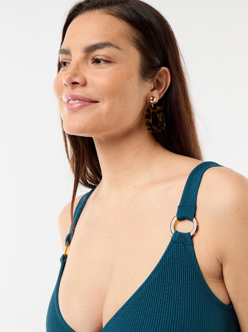 Costume da bagno intero premaman in maglia goffrata Blu - Kiabi