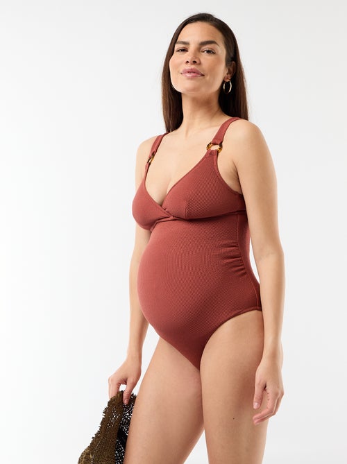 Costume da bagno intero premaman in maglia goffrata - Kiabi