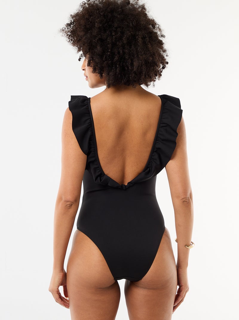 Costume da bagno intero scollatura profonda Nero - Kiabi